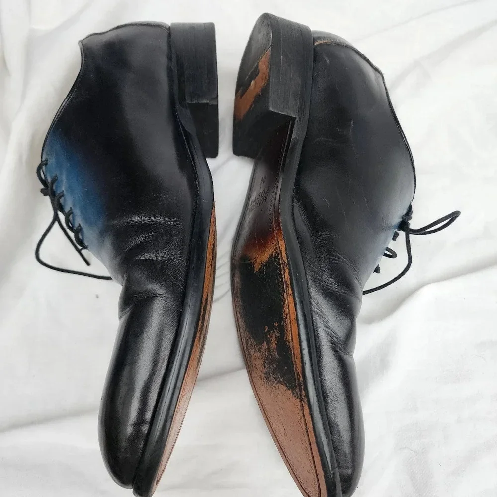 Maison Forte Asahi Classic Black Oxford Leather Tie Ups s 8.5